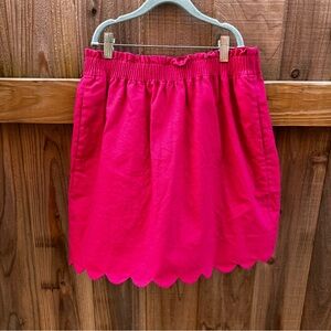 J.Crew Scallop Hem Mini Skirt — Size 4 | Hot Pink/Fuchsia